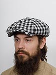 Кепка STETSON арт. 6890202 IRISH CAP HARRIS TWEED (белый / черный)